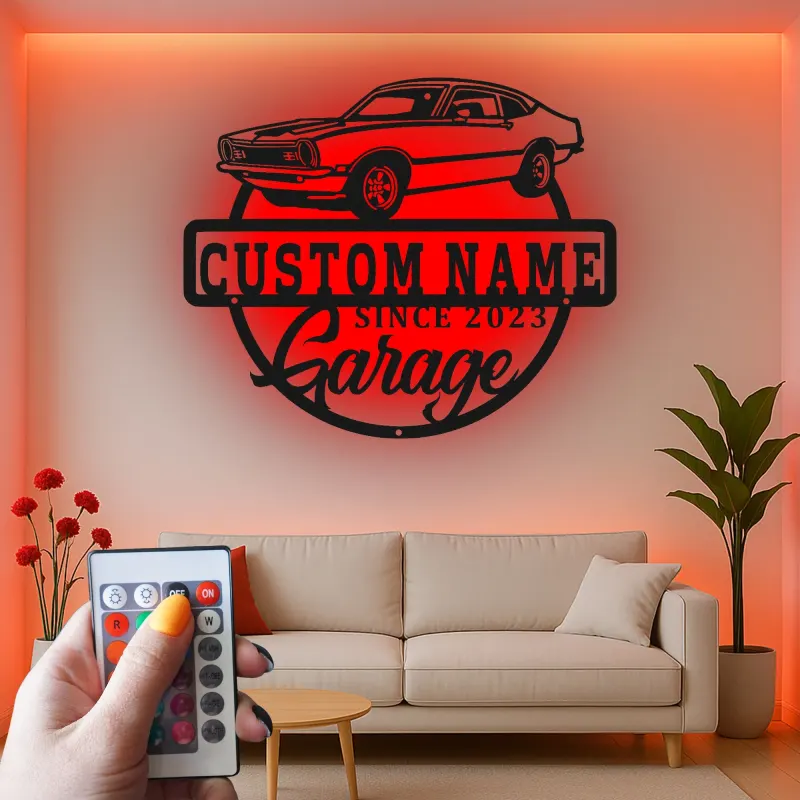 Insegna in metallo LED personalizzata per auto classiche regalo per appassionati di auto decorazione per garage