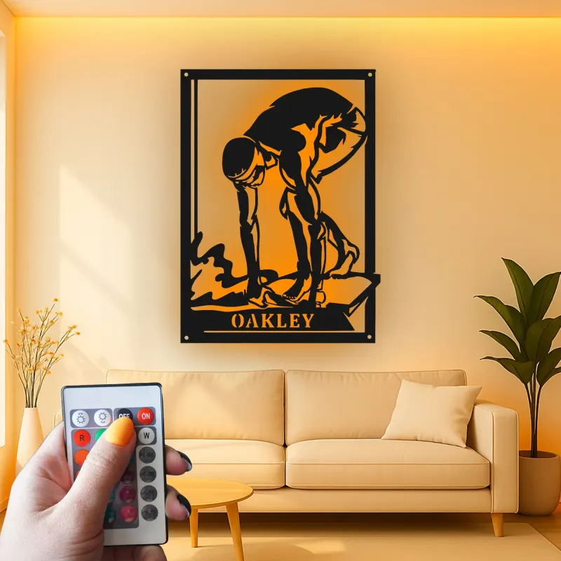 Décoration murale en métal personnalisée Nageur avec Rétroéclairage Cadeau pour Athlètes Décoration de Salle de Sport pour Passionnés de Natation