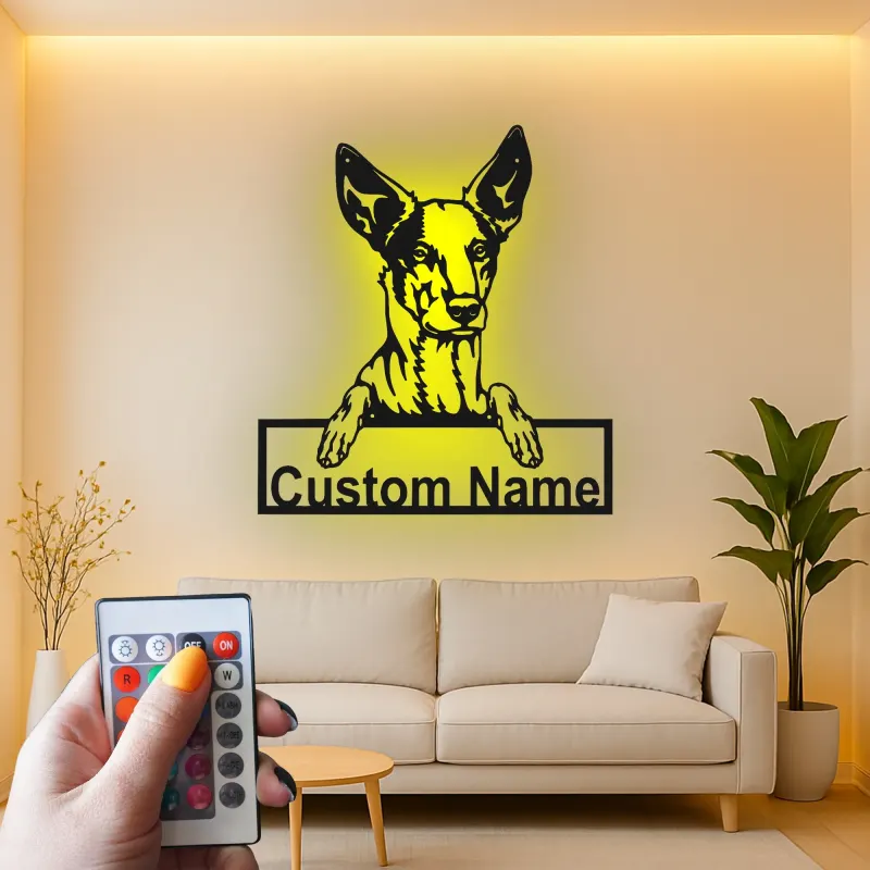Custom German Shepherd Led Light Metal Wall Art Personalized Dog Lover Gift Living Room Pet Decor 5