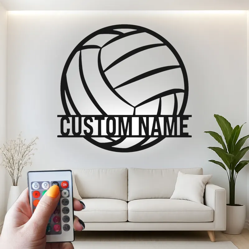 Décoration murale en métal personnalisée avec rétroéclairage LED pour les athlètes