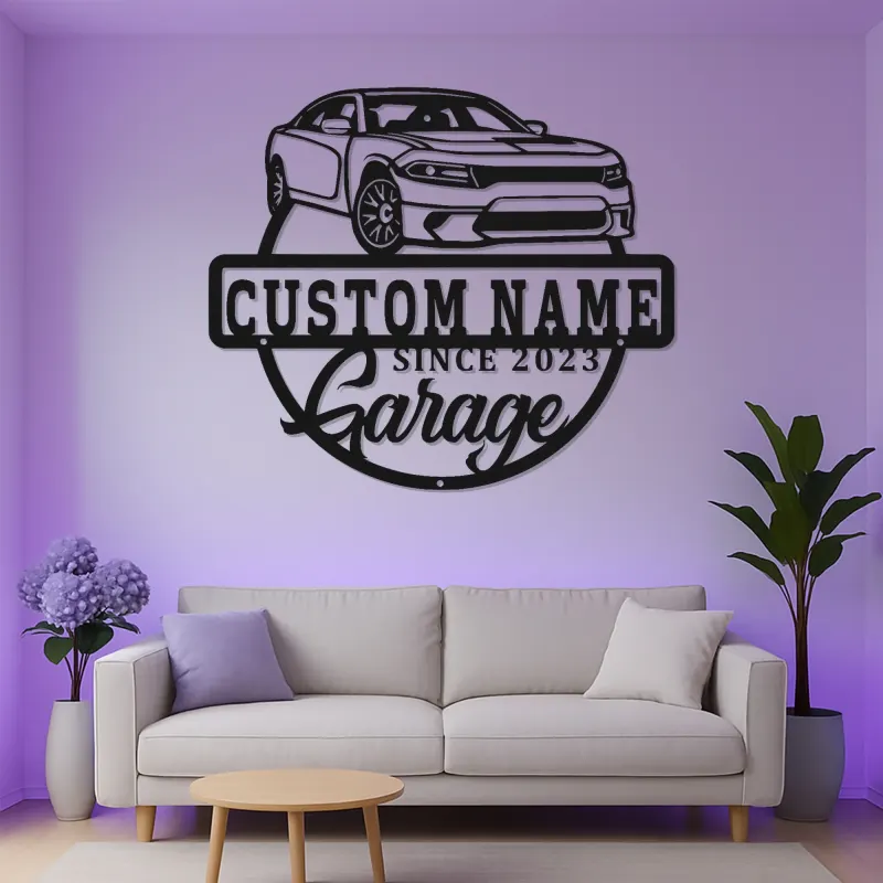 Custom LED Garage Sign | Personalized Metal Car Art | Man Cave Automotive Decor | Gift for Car Enthusiast