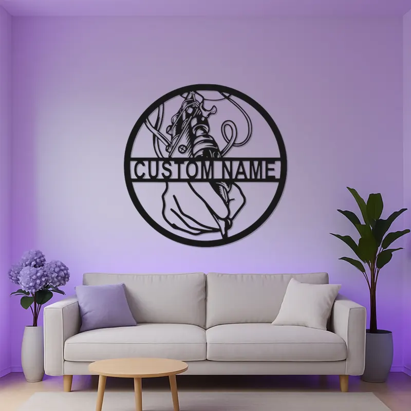 Panneau de Studio de Tatouage Personnalisé | Décoration Murale Métallique LED Personnalisée | Plaque de Nom d'Artiste de Tatouage | Panneau de Bienvenue pour Boutique