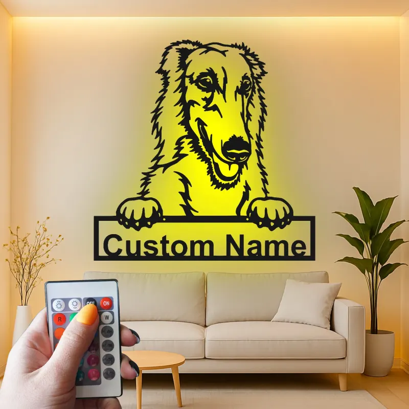 Décoration murale en métal personnalisée avec rétroéclairage pour Collie