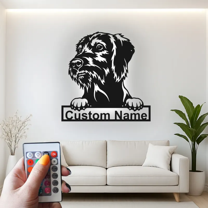 Cartel de metal LED personalizado para perros, regalo para dueños de mascotas, decoración para la sala de estar para amantes de los perros 2