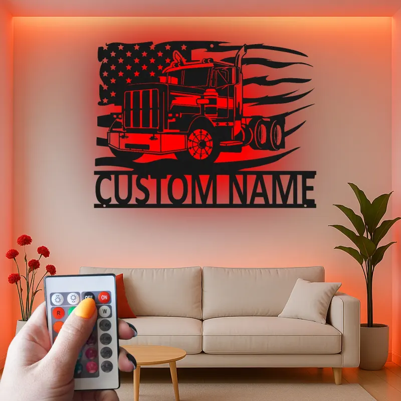 Insegna in metallo LED personalizzata per camion semi, regalo per camionisti, decorazione per garage o man cave 14