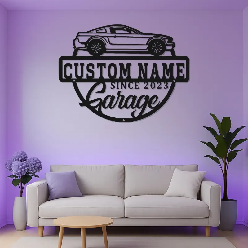 Custom LED Garage Sign | Metal Auto Shop Decor | Personalized Man Cave Wall Art | Lighted Car Enthusiast Gift