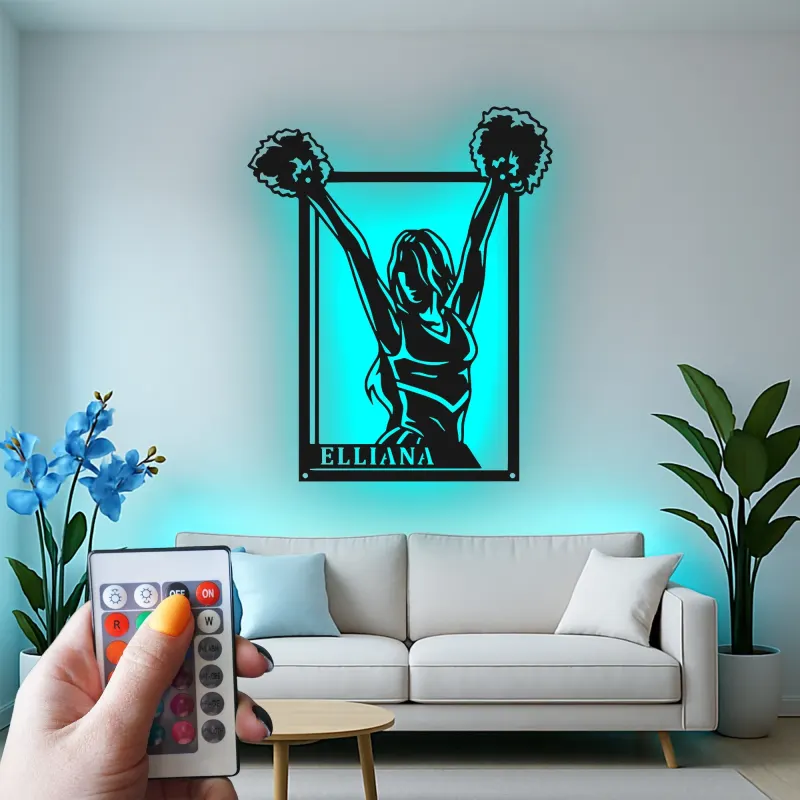 Cartel de metal LED personalizado para animadoras, regalo de animación para su habitación de adolescente o decoración de sala de animación