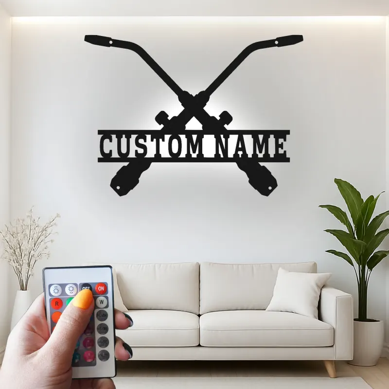 Insegna in metallo LED per manubri di moto personalizzata regalo per lui decorazione per garage o man cave