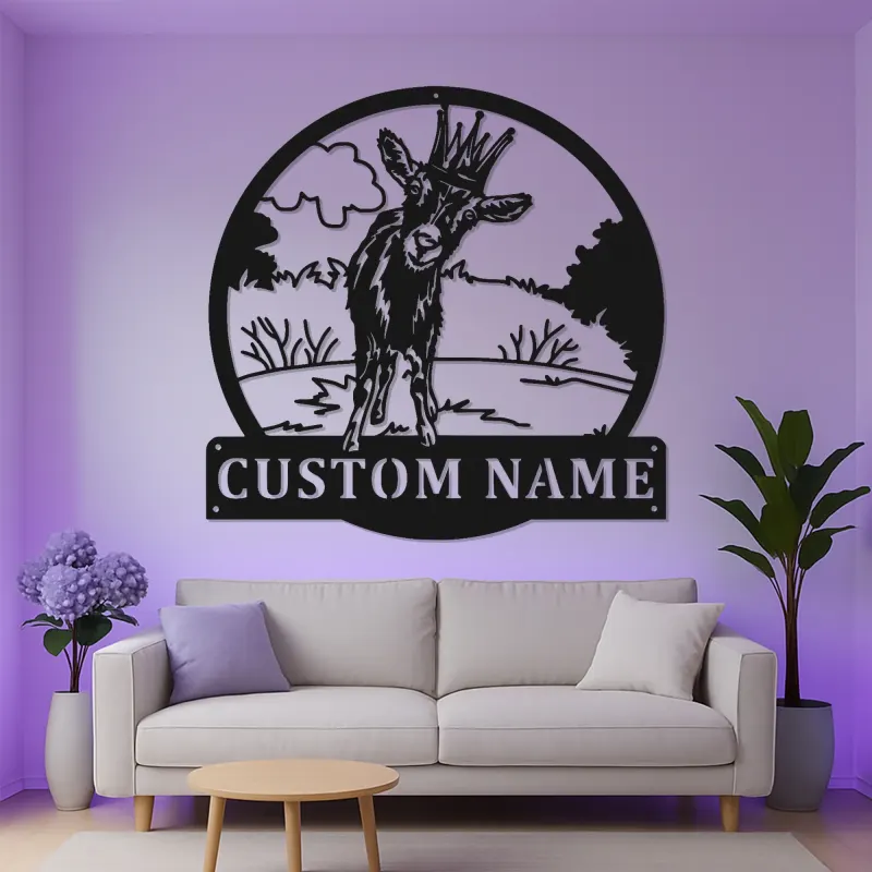 Custom Goat LED Sign | Personalized Metal Wall Art | Modern Farmhouse Decor & Gift for Animal Lovers | Barn & Nursery Accent