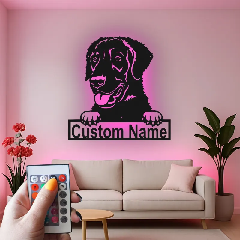Décoration murale en métal LED personnalisée Labrador Retriever pour les amoureux des chiens 1