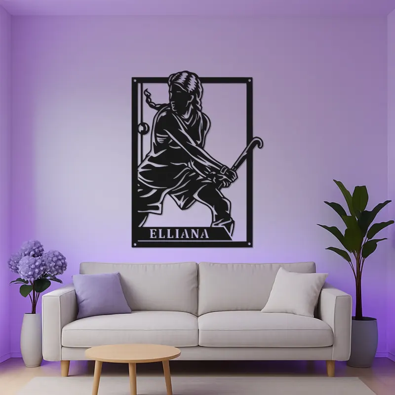 Custom Field Hockey Sign | Personalized LED Metal Wall Art | Athlete Name Decor for Girls Room | Sports Gift