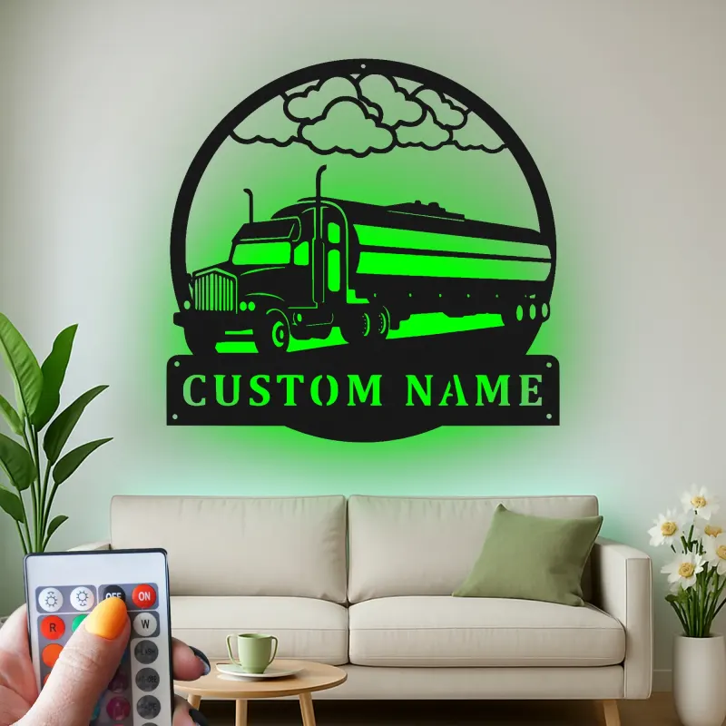 Cartel de metal LED personalizado para camiones, regalo para camioneros, decoración de garaje u oficina