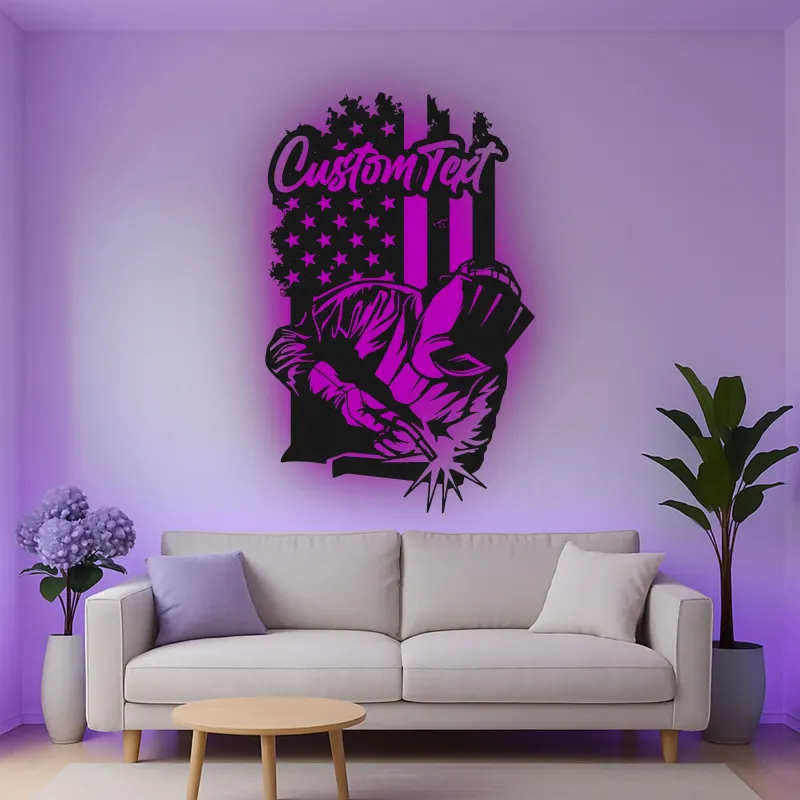 Cartel de metal LED personalizado para entusiastas de la soldadura, regalo para decoraciones de garaje o taller