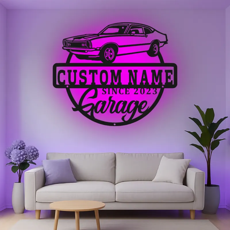 Insegna in metallo LED personalizzata per auto classiche regalo per appassionati di auto decorazione per garage