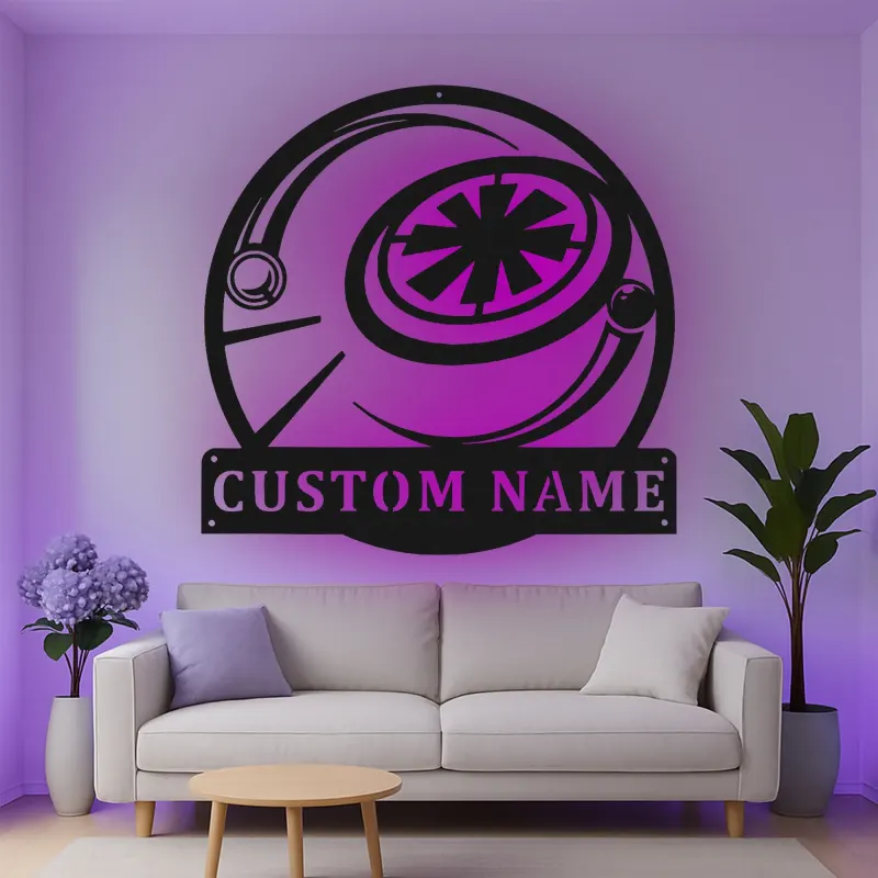 Décoration murale en métal personnalisée de vaisseau spatial Sci-Fi avec rétroéclairage LED - Cadeau pour les passionnés de l'espace et décoration de salle de jeux