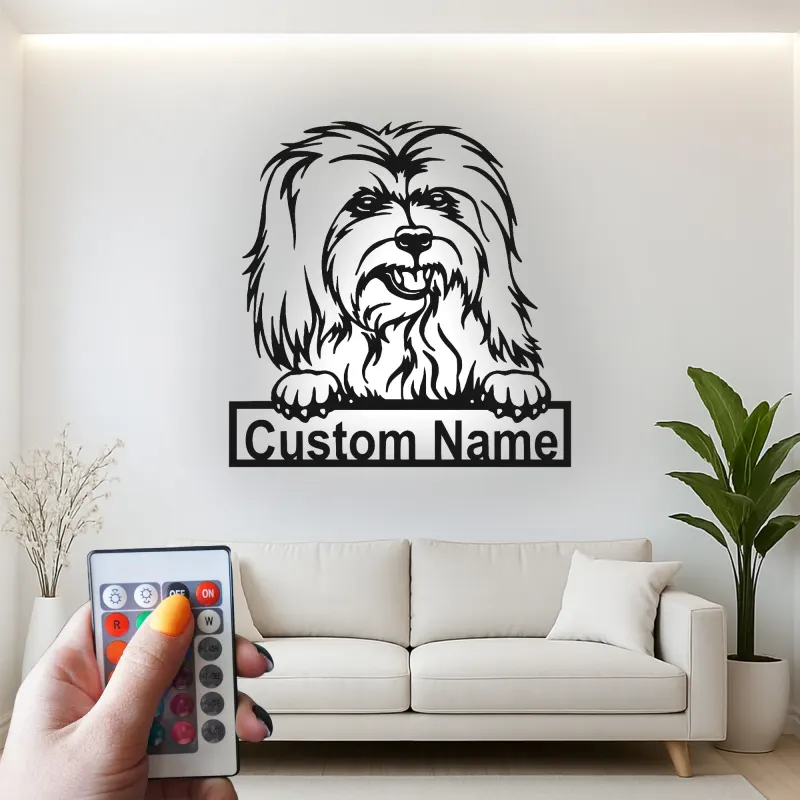 Cartel de metal LED personalizado de Shih Tzu para regalo de amante de perros, decoración de mascotas en el salón 1