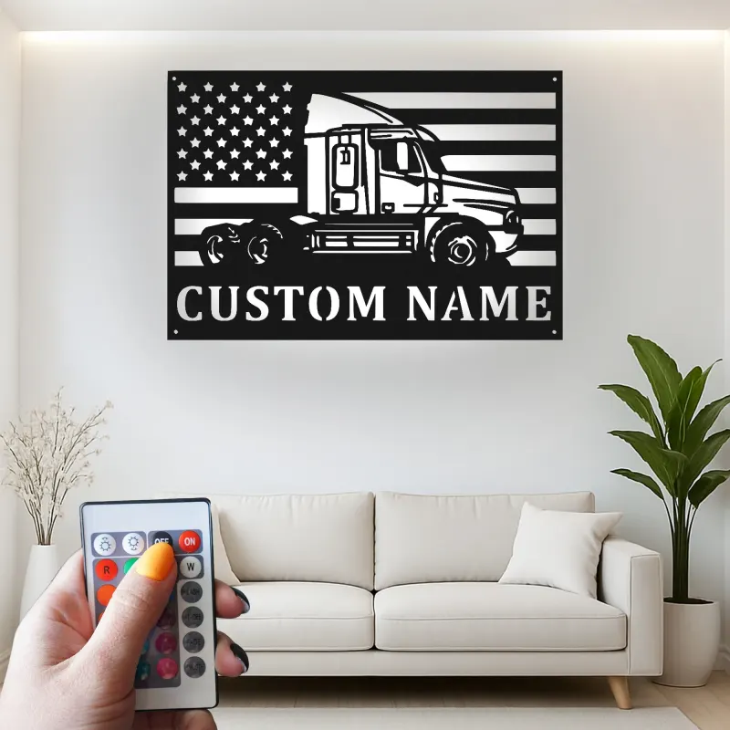 Insegna in metallo LED personalizzata per camion semi, regalo per camionisti, decorazione per garage o man cave 10