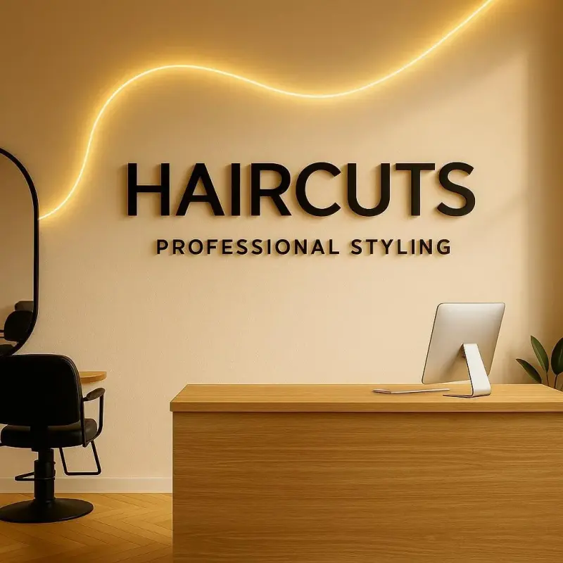 Cartel de Logo Empresarial 3D Personalizado | Arte de Pared de Acrílico o Metal para Recepción | Branding Moderno para Salones y Oficinas