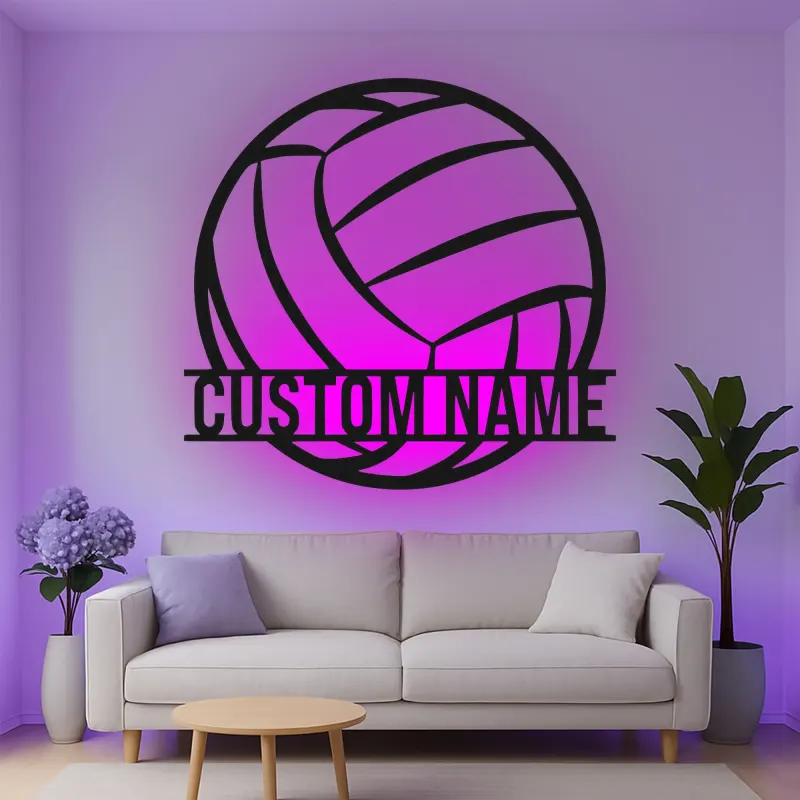 Décoration murale en métal personnalisée avec rétroéclairage LED pour les athlètes