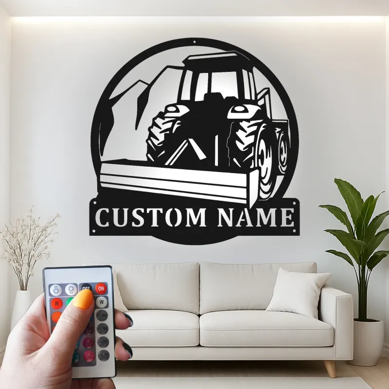 Cartel de metal LED de tractor personalizado Regalo para agricultores Decoración rústica para el hogar o granero