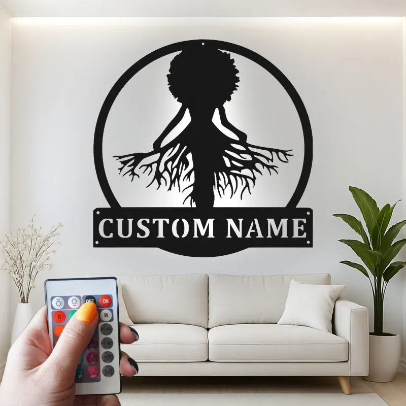 Custom Tree of Life Led Light Metal Wall Art Personalized Gift for Nature Lovers Living Room or Garden Decor