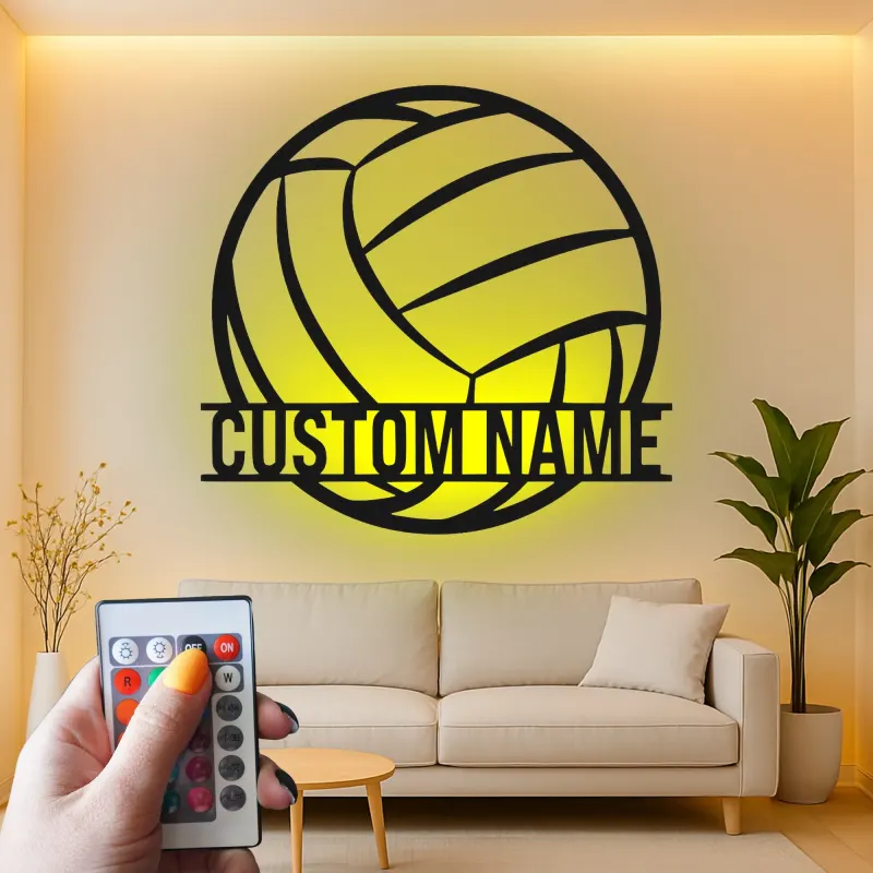 Décoration murale en métal personnalisée avec rétroéclairage LED pour les athlètes