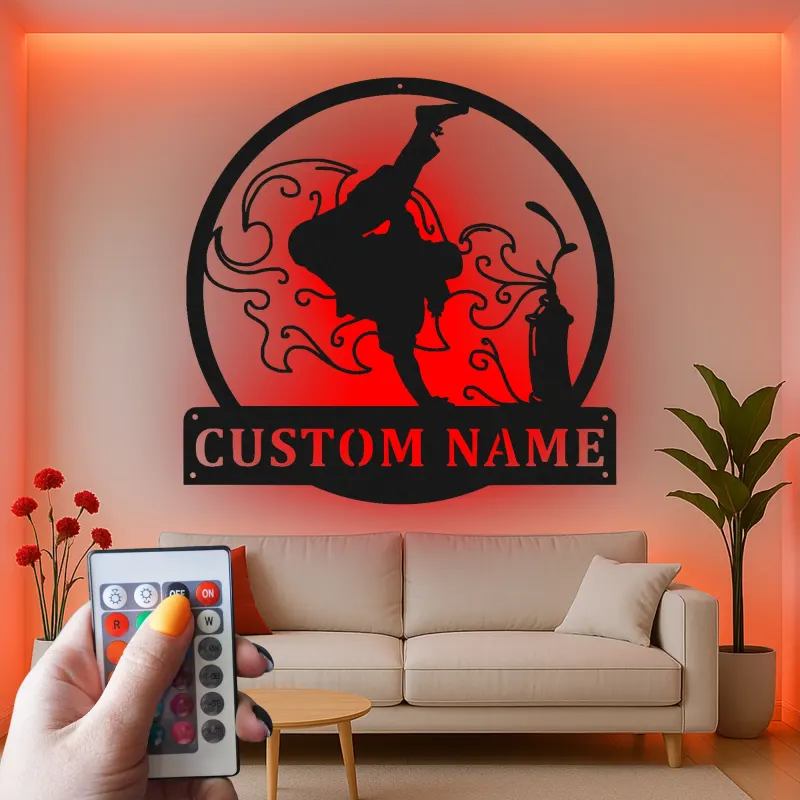 Insegna in metallo personalizzata con LED Breakdancer - Regalo per ballerini, decorazione per camera da letto o studio di danza