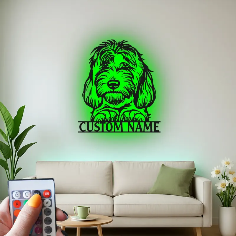 Cartel de metal LED personalizado para perros, regalo para amantes de los perros, decoración de salón o habitación de mascotas