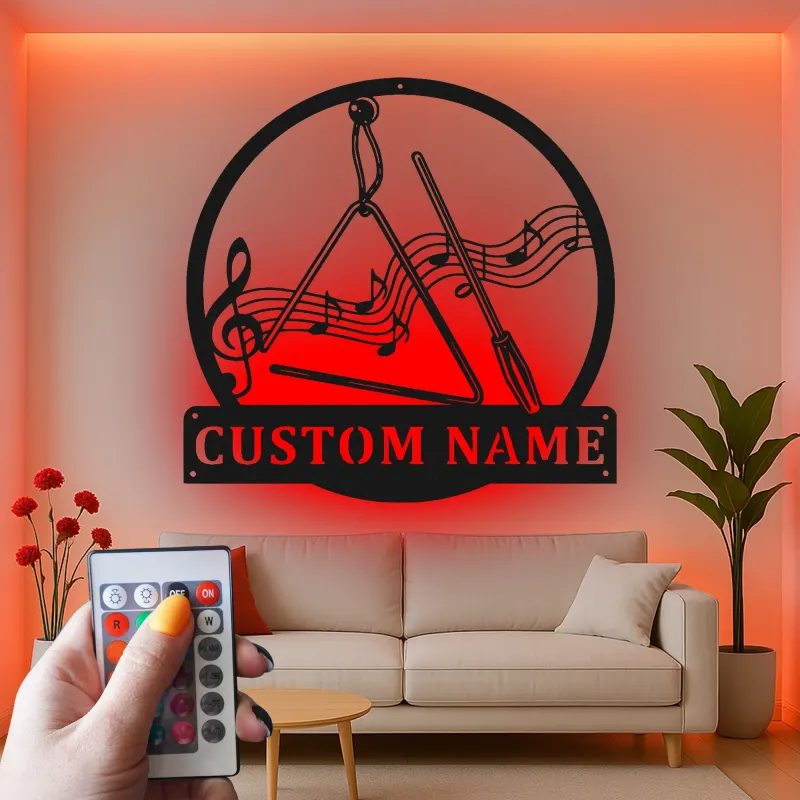 Panneau LED Personnalisé pour Musicien | Décoration Murale en Métal avec Nom Personnalisé | Cadeau Décor de Studio de Musique et de Salle