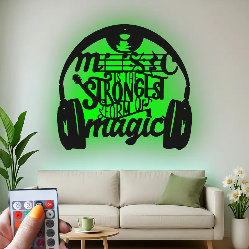 Cartel de metal LED con cita musical, regalo para amantes de la música, decoración para dormitorio o estudio