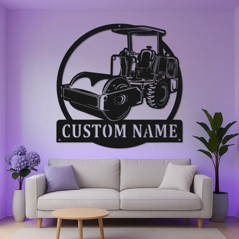 Panneau Métallique Routeur Personnalisé | Art Murale de Véhicule de Construction LED | Décoration de Machinerie Lourde | Cadeau pour Ouvrier de Construction