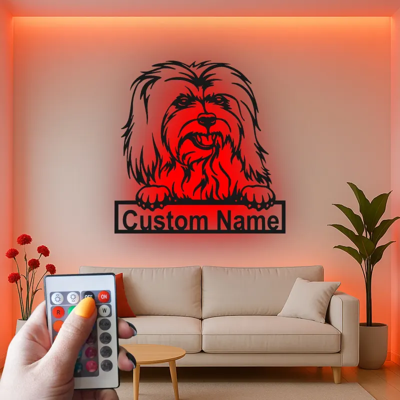 Cartel de metal LED personalizado de Shih Tzu para regalo de amante de perros, decoración de mascotas en el salón 1