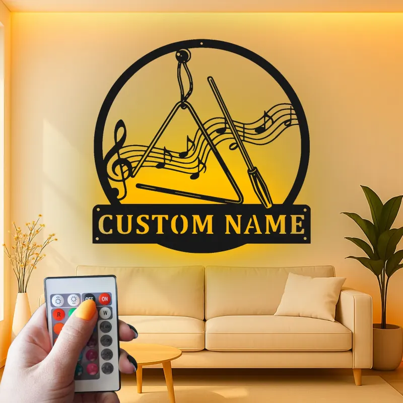 Panneau LED Personnalisé pour Musicien | Décoration Murale en Métal avec Nom Personnalisé | Cadeau Décor de Studio de Musique et de Salle