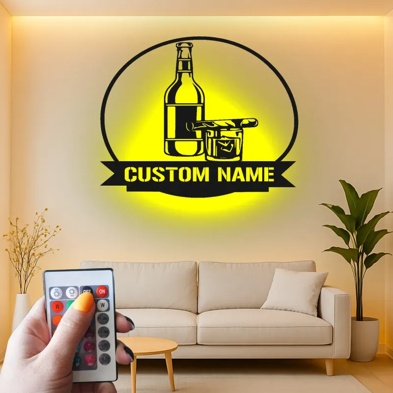 Cartel de metal LED de bar personalizado, regalo para entusiastas de bares en casa, decoración para man cave
