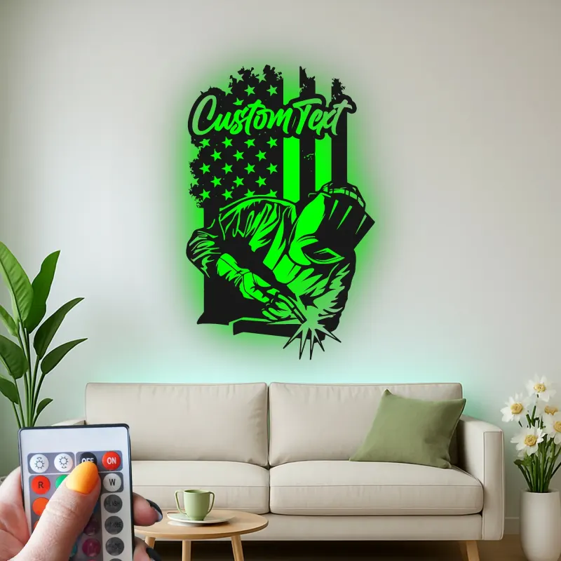 Cartel de metal LED personalizado para entusiastas de la soldadura, regalo para decoraciones de garaje o taller