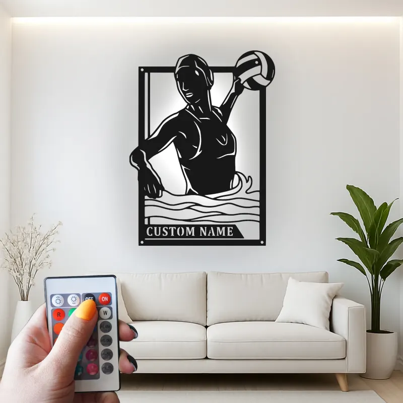 Personalisierte LED-Metall-Wandkunst Volleyballspieler Geschenk für Athleten, Spielzimmer Sportdekoration 1