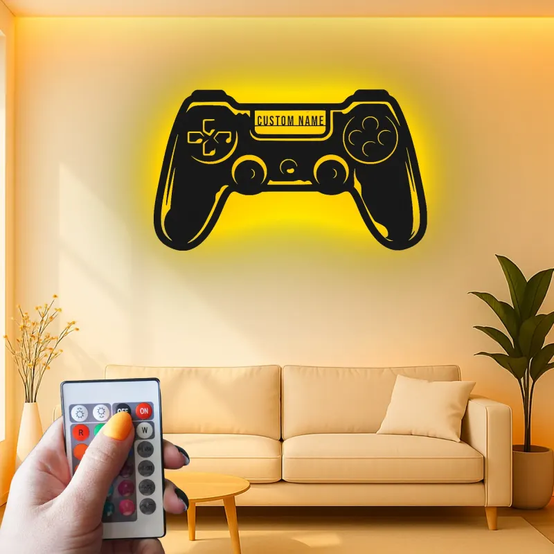 Gamer-Tag LED-Schild | Individuelle Controller Metall-Wandkunst | Personalisierte Gaming-Raum-Dekoration | Teen Geschenk