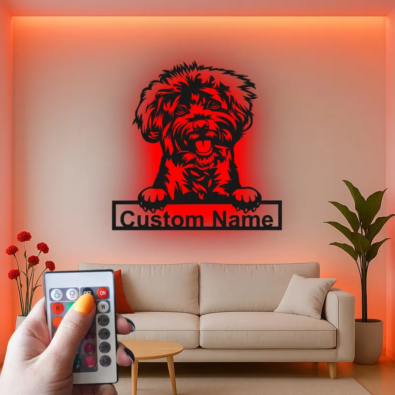 Custom Shih Tzu Led Light Metal Wall Art Personalized Dog Lover Gift Living Room Pet Decor 3