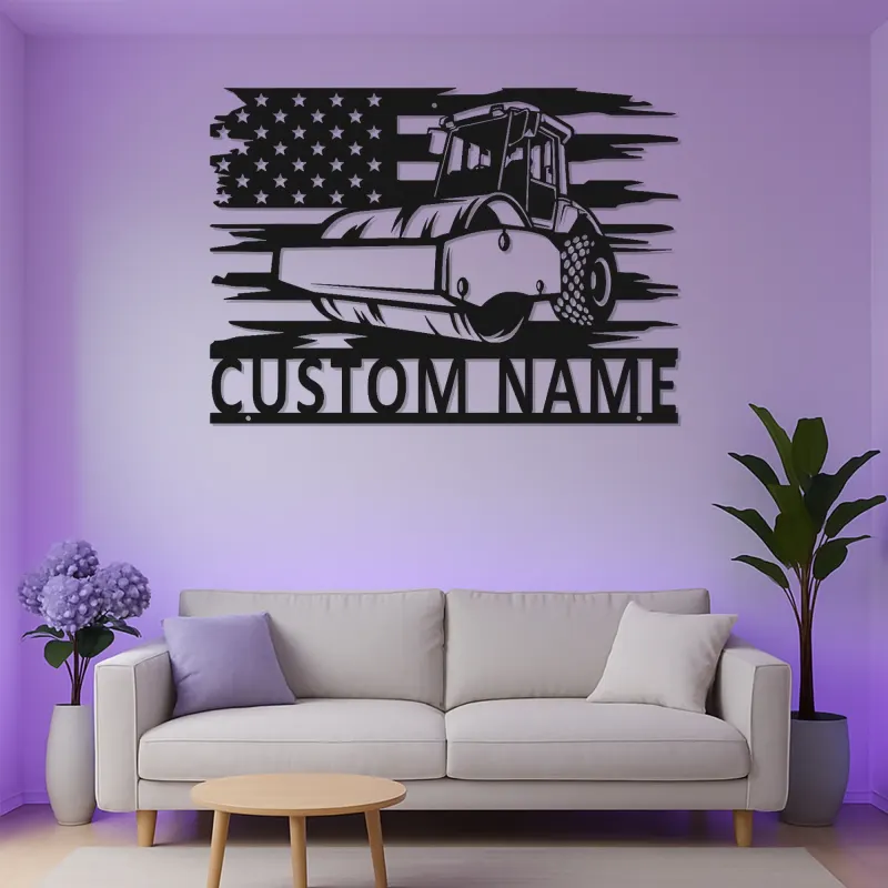 Panneau Métallique Routeur Personnalisé | Art LED de Construction Personnalisé | Cadeau pour Opérateur de Machinerie Lourde | Décoration de Garage Industrielle