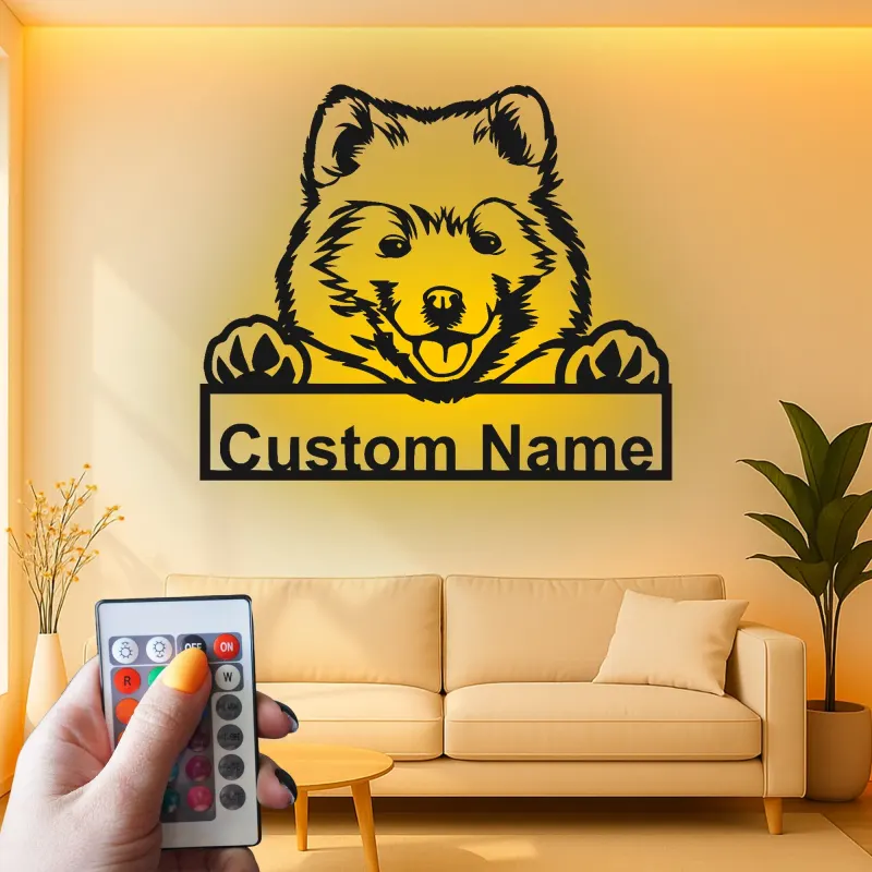 Personalisierte LED-Metall-Wandkunst mit Hundemotiv – Geschenk für Hundeliebhaber, Wohn- oder Kinderzimmerdeko