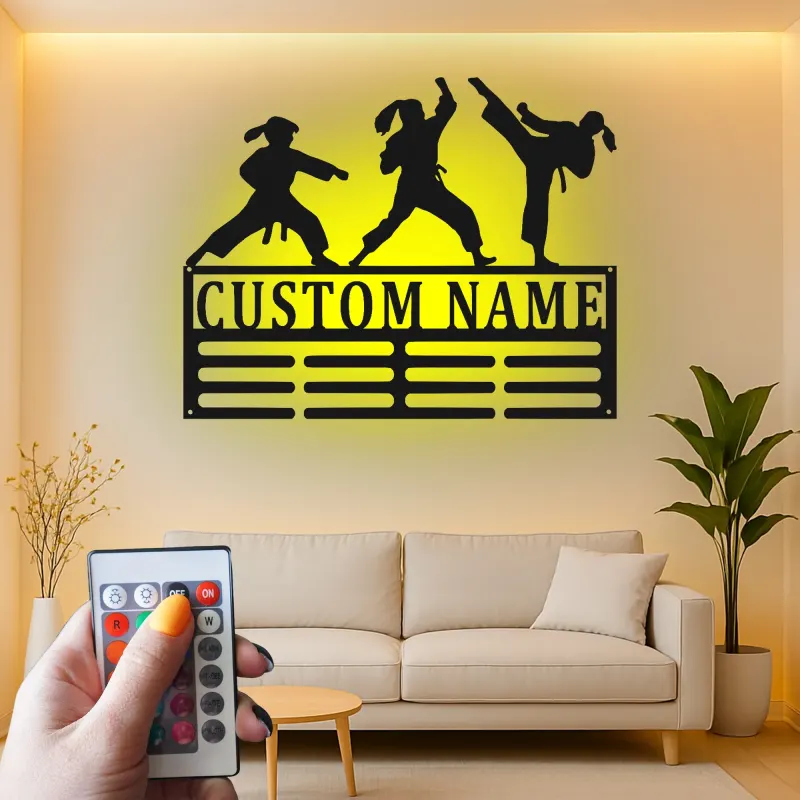 Personalized Martial Arts Metal Sign | Custom Karate LED Wall Art | Dojo & Gym Decor | Martial Artist Gift
