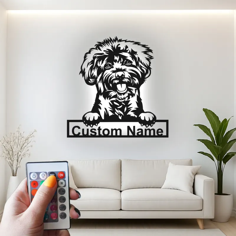 Custom Shih Tzu Led Light Metal Wall Art Personalized Dog Lover Gift Living Room Pet Decor 3