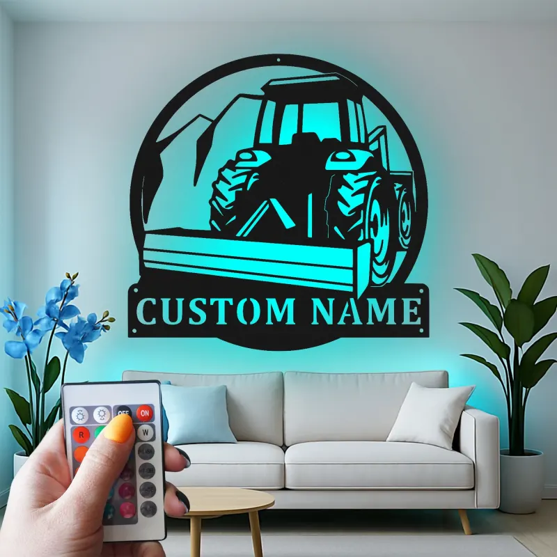 Cartel de metal LED de tractor personalizado Regalo para agricultores Decoración rústica para el hogar o granero