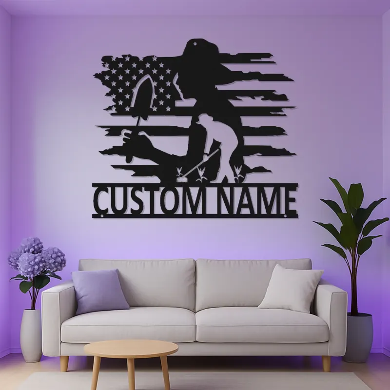 Personalized Gardener LED Metal Sign | Custom American Flag Art | Outdoor Yard Decor | Gift for Mom