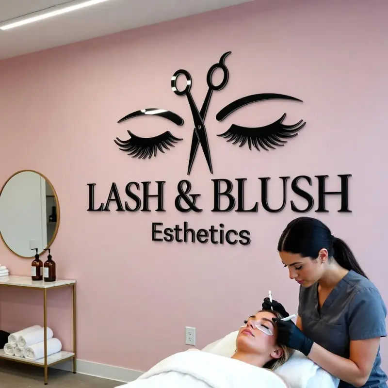 Custom Acrylic 3D Wall Sign | Personalized Beauty Studio Logo | Modern Salon & Spa Reception Branding | Esthetician Decor