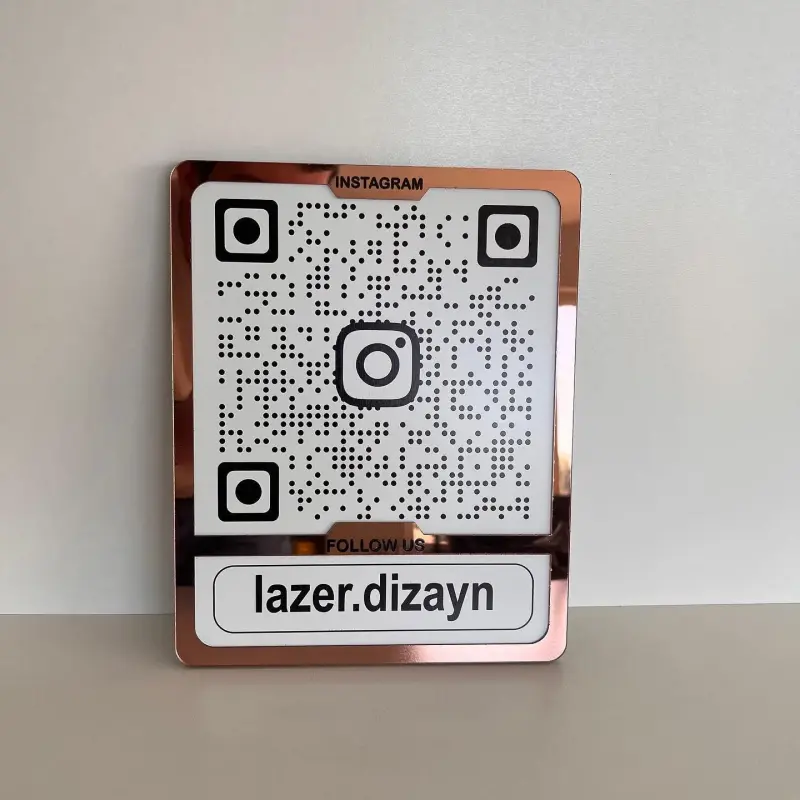 Custom Instagram QR Code Sign for Business, Laser Engraved Acrylic Social Media Plaque, Qr Code Sign For Business