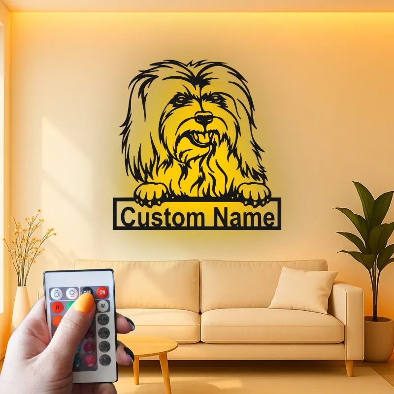 Cartel de metal LED personalizado de Shih Tzu para regalo de amante de perros, decoración de mascotas en el salón 1