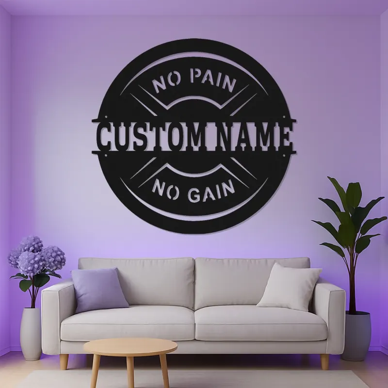 Letrero de gimnasio personalizado con LED | Arte metálico con nombre a medida para sala de entrenamiento | Decoración fitness motivacional para aficionados al gimnasio en casa