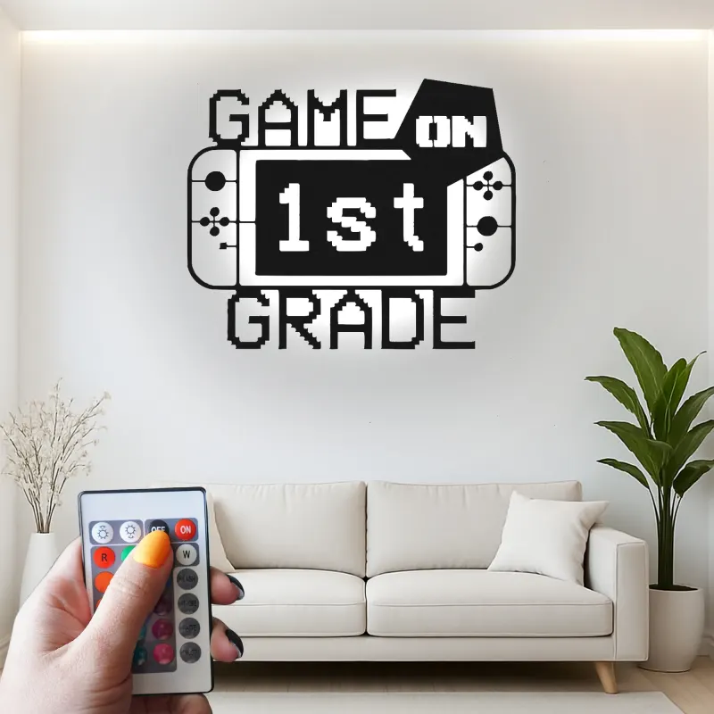 Gamer LED Sign for Wall | Custom 1st Grade Gift | Metal Art for Kids Room | Gaming Decor Light