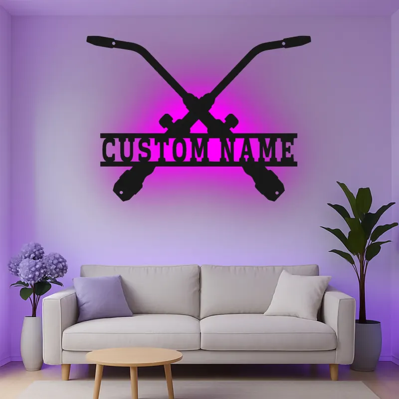 Insegna in metallo LED per manubri di moto personalizzata regalo per lui decorazione per garage o man cave